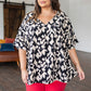 Unforgettable V-Neck Animal Print Blouse in Black