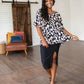 Unforgettable V-Neck Animal Print Blouse in Black