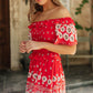 Daisy Chains Dress in Red