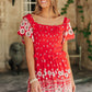 Daisy Chains Dress in Red