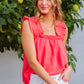Uptown Top in Coral
