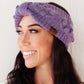 Pom Knit Head Wrap In Periwinkle