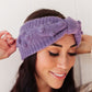 Pom Knit Head Wrap In Periwinkle