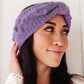 Pom Knit Head Wrap In Periwinkle