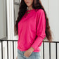 Lovely Ladder V Neck Top in Pink