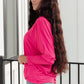 Lovely Ladder V Neck Top in Pink
