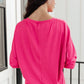 Lovely Ladder V Neck Top in Pink