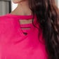 Lovely Ladder V Neck Top in Pink