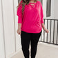 Lovely Ladder V Neck Top in Pink
