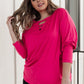 Lovely Ladder V Neck Top in Pink