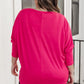 Lovely Ladder V Neck Top in Pink