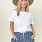 Cropped T-Shirt with Sequin Pocket and Tie Front