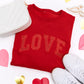 PREORDER: Embroidered Love Glitter Sweatshirt in Four Colors