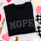 PREORDER: Embroidered Nope Glitter Sweatshirt in Four Colors