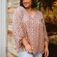 Vivian Satin Blouse in Rose Gold