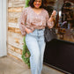 Vivian Satin Blouse in Rose Gold