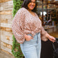 Vivian Satin Blouse in Rose Gold