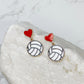 PREORDER: Heart Post Sports Enamel Dangle Earrings in Assorted Styles