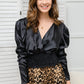 Voulez-Vous Smocked Waist Top in Black