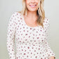 Total Brami Ditsy Floral Henley Long Sleeve Top - 2 Colors