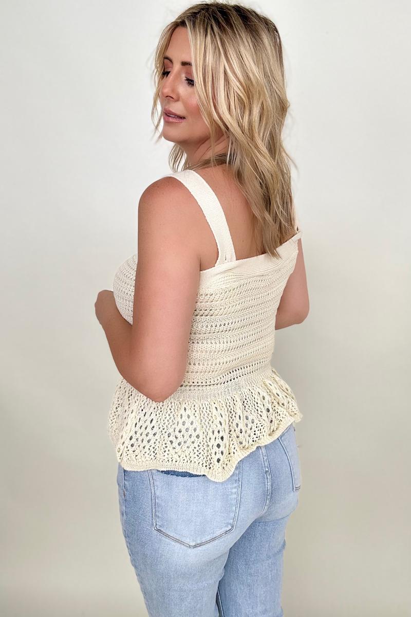 Summer Knit Peplum Tank Top - Multiple Colors