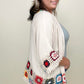Linen Blend Patch Crochet Kimono