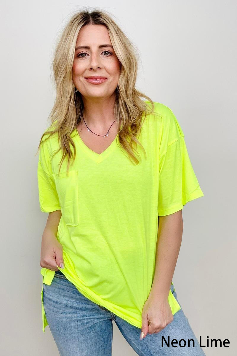 Raw Edge Boyfriend High-Low Hem Tee