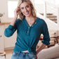 Waffle Love Thermal Top In Blue