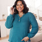 Waffle Love Thermal Top In Blue