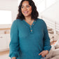 Waffle Love Thermal Top In Blue