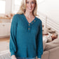 Waffle Love Thermal Top In Blue