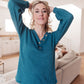 Waffle Love Thermal Top In Blue