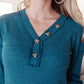 Waffle Love Thermal Top In Blue