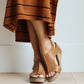 Walk This Way Wedge Sandals in Cognac