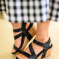Walkabout Strappy Wedge Sandals in Black