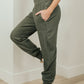 Where Are You High Rise Joggers in Olive