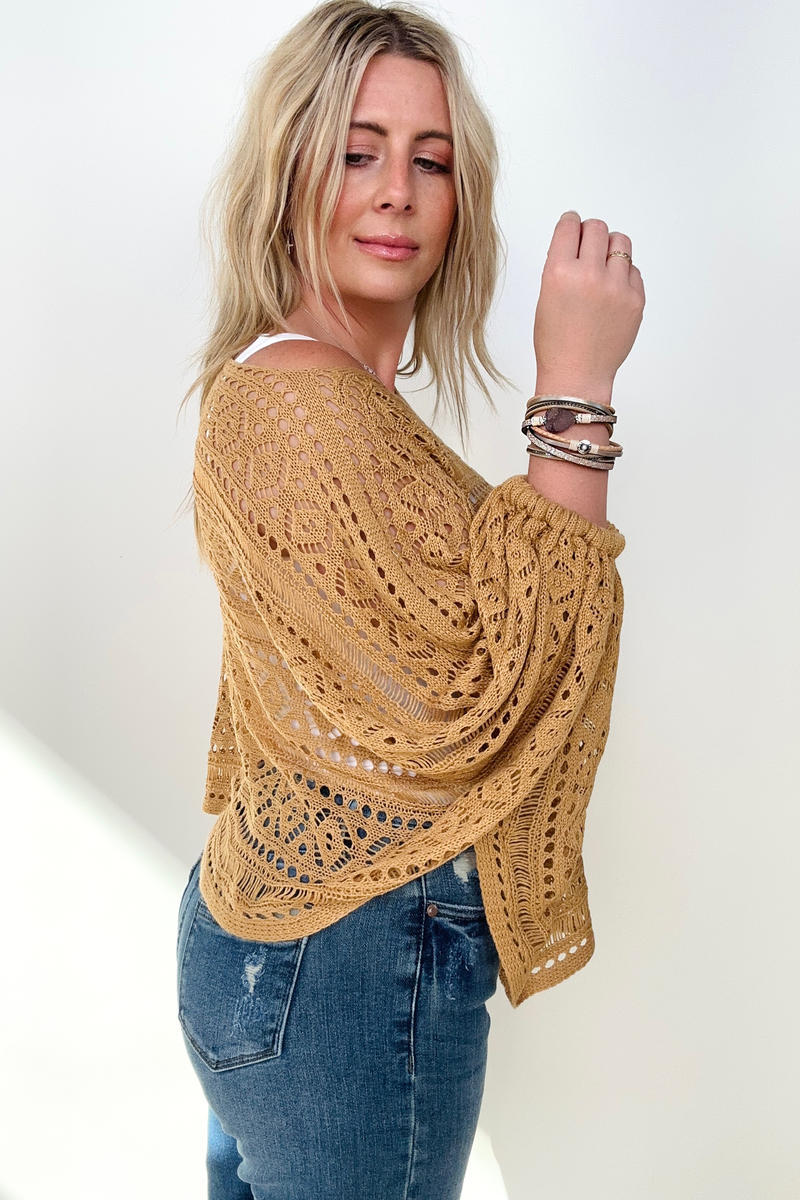 Open Knit Dolman Sleeve Summer Sweater - 2 colors