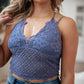 Wild And Free Crop Top in Dusty Blue