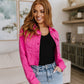 With a Whisper Denim Jacket in Hot Pink