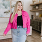 With a Whisper Denim Jacket in Hot Pink