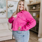 With a Whisper Denim Jacket in Hot Pink