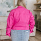 With a Whisper Denim Jacket in Hot Pink