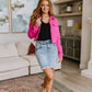 With a Whisper Denim Jacket in Hot Pink