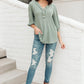 Wonderfully Waffled Top in Sage