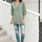 Wonderfully Waffled Top in Sage