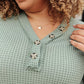 Wonderfully Waffled Top in Sage
