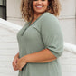 Wonderfully Waffled Top in Sage