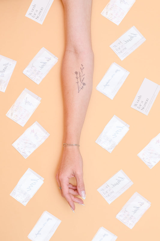 Words For A Season Temporary Tattoo - Flower Bundle