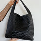 Woven and Worn Tote in Black