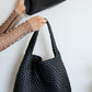 Woven and Worn Tote in Black
